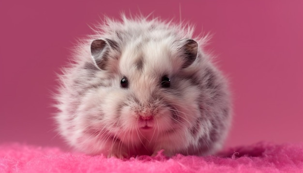 Coelho bebê fofo com pelo rosa fofo gerado por IA