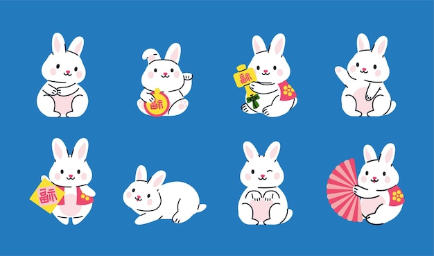 coelhos do ano novo chinês