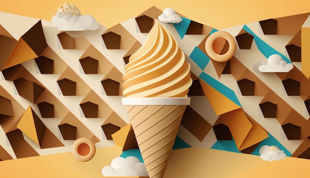 Coffee Craze Summer Background mit Kaffee-Eiscreme Generative AI