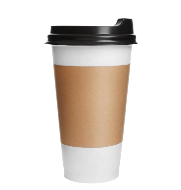Coffeetogo Papiertasse Kaffee getrennt auf Weiß