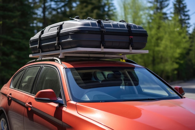 Cofre de techo para coche lleno de equipamiento