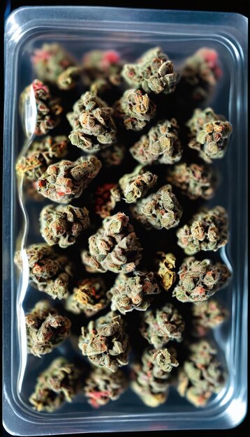 Los cogollos de marihuana envasados