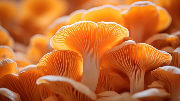 Foto cogumelo chanterelle na floresta de outono em close