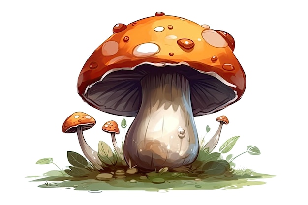 Cogumelo cogumelo pintado amanita fly amanita em fundo branco isolado Ilustração generativa de IA