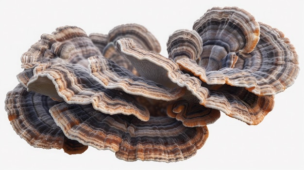 cogumelo de cauda de peru orgânico em fundo transparente