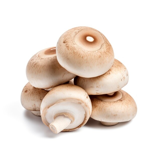 Cogumelos Champignon isolados sobre um fundo branco