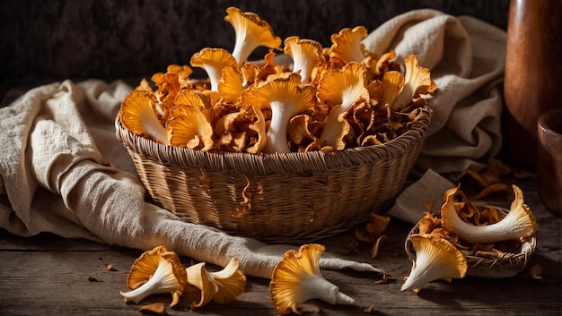 Foto cogumelos chanterelle crus