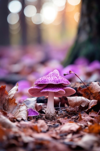Cogumelos crescem selvagens na floresta