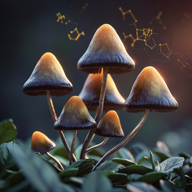 Foto cogumelos de fantasia