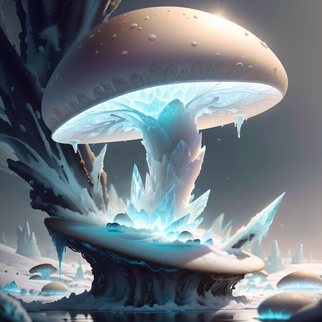 Foto cogumelos de gelo