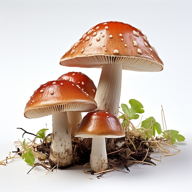 Foto cogumelos isolados em fundo branco