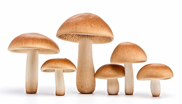 Cogumelos isolados no fundo branco