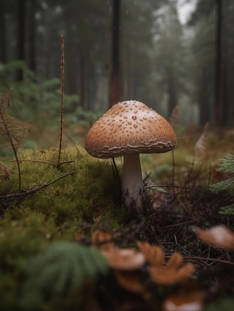 Cogumelos na floresta