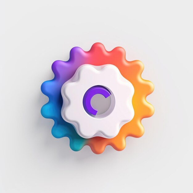 Foto cogwheel-maskottchen für ein 3d-logo eines unternehmens generative ki