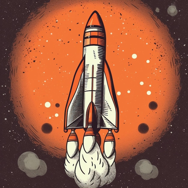 Cohete espacial moderno con un diseño genial