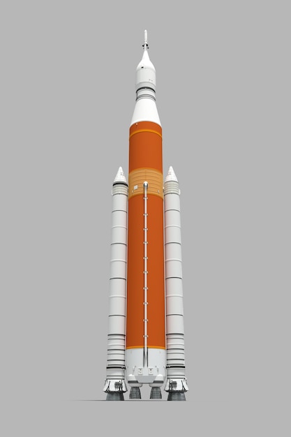 Cohete estadounidense que va al modelo lunar y mapas proporcionados por la representación 3D de la NASA