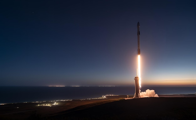 Un cohete con las palabras spacex en él