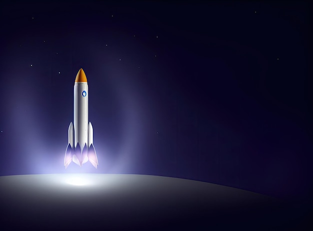 Foto cohete de transbordador espacial en el espacio profundo con nubes y el planeta tierra nave espacial en órbita del planeta papel tapiz espacial scifi generado por ai