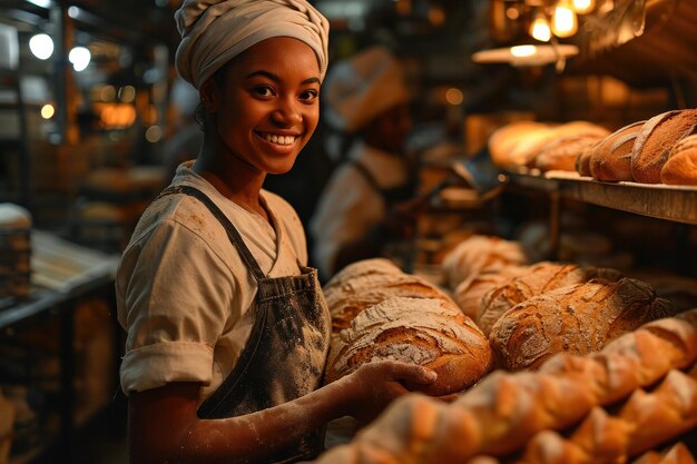 Foto coisas de trabalho na fábrica de pão