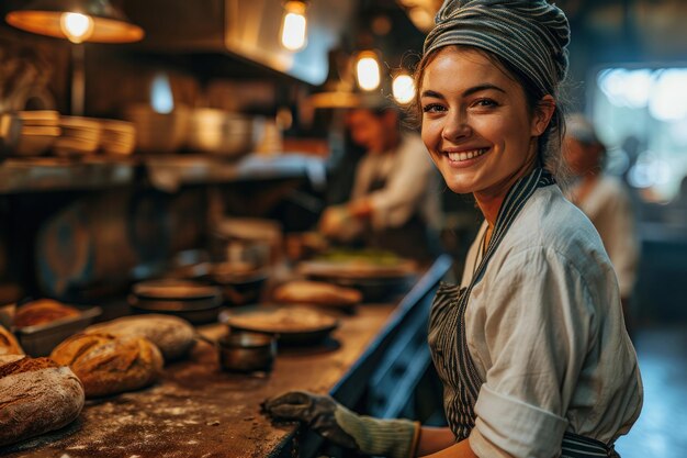 Foto coisas de trabalho na fábrica de pão