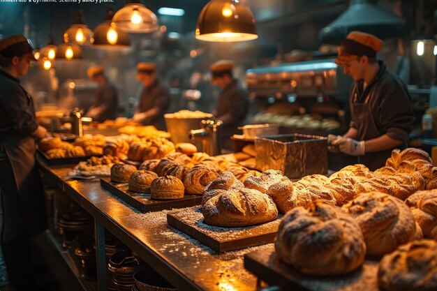 Foto coisas de trabalho na fábrica de pão