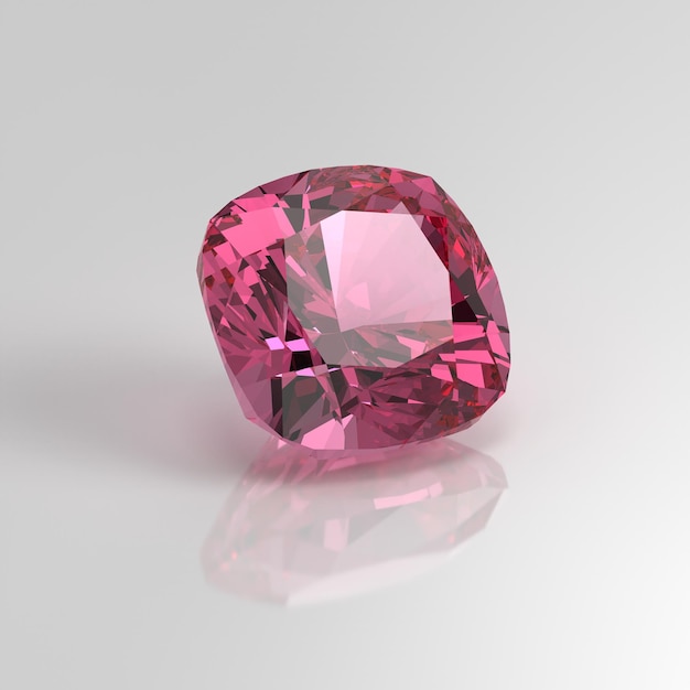 Foto cojín de piedras preciosas de turmalina rosa cuadrado 3d render