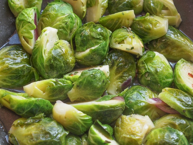 Foto col de coles de bruselas verduras