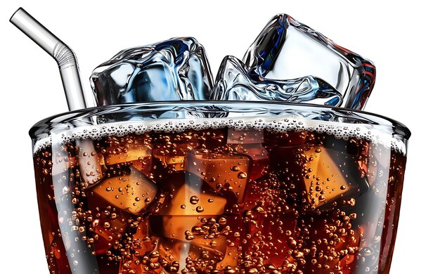 Cola con cubitos de hielo