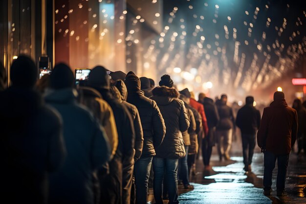 La cola de medianoche del Black Friday Los compradores han generado arte