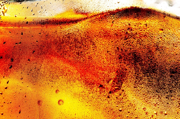 Cola mit Eis-Essen-Hintergrund Cola-Nahaufnahme-Gestaltungselement Bierblasen MakroIce Bubble Backg