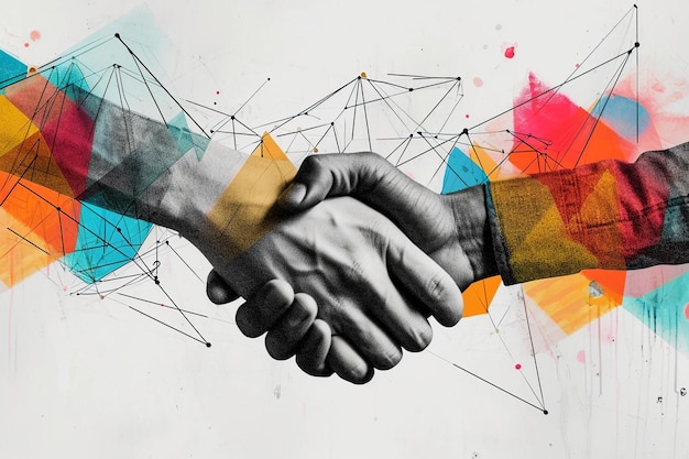 Colaboração Digital em Handshake de Marketing com Elementos Abstratos