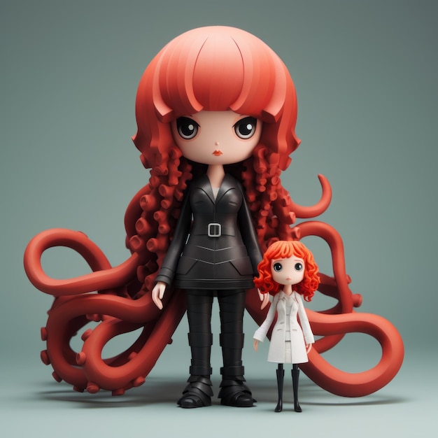 Colaboración de Magewave Academia Oscura Figura de pulpo con chica pelirroja