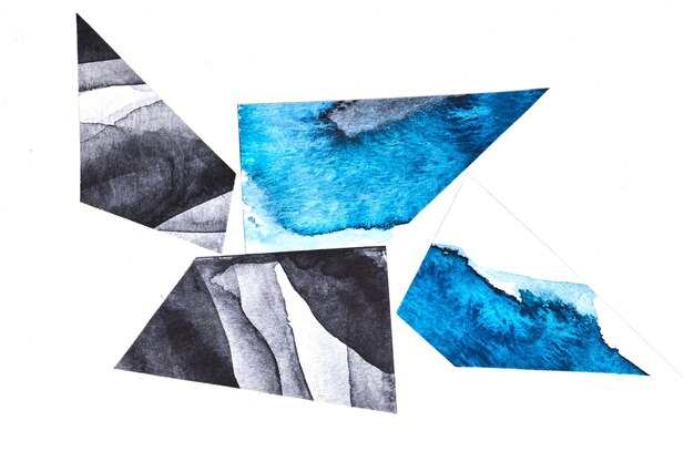 Colage de arte piezas pintadas pegadas en el diseño de papel marcos de fondo geométricos abstractos de colores para el texto con espacio de copia