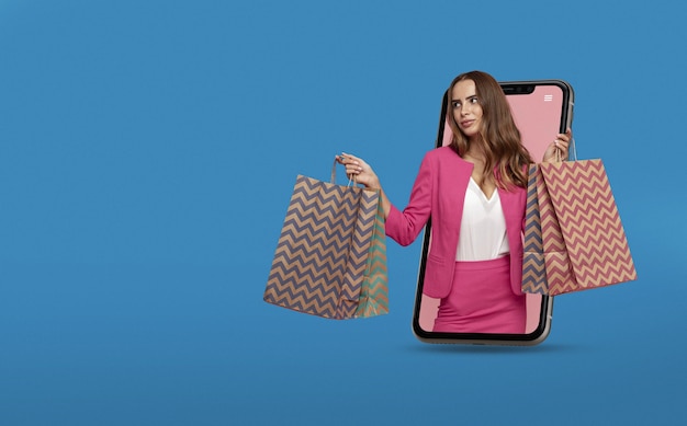 Colage de compras de moda en línea
