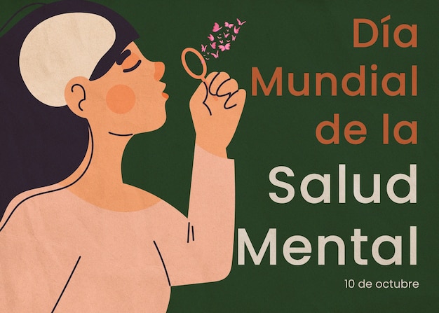 Colage de concienciación sobre el Día Mundial de la Salud Mental