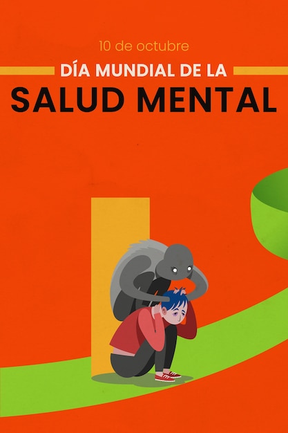 Colage de concienciación sobre el Día Mundial de la Salud Mental