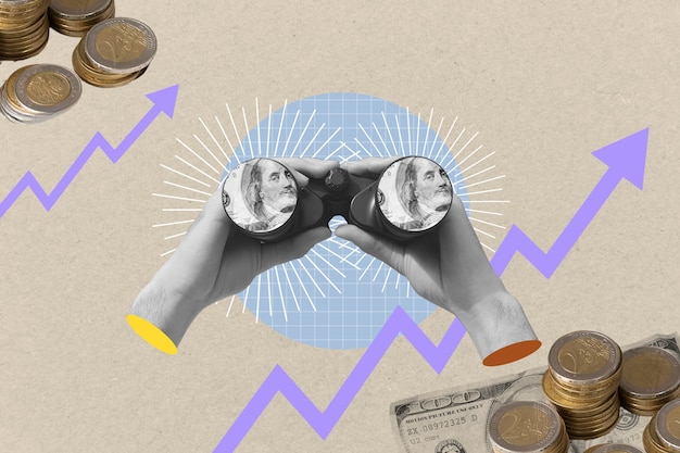 Colage con finanzas y dinero