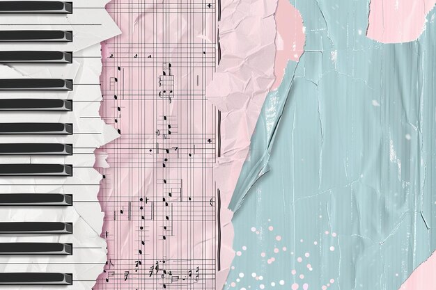 Colage de notas digitales con papel rasgado