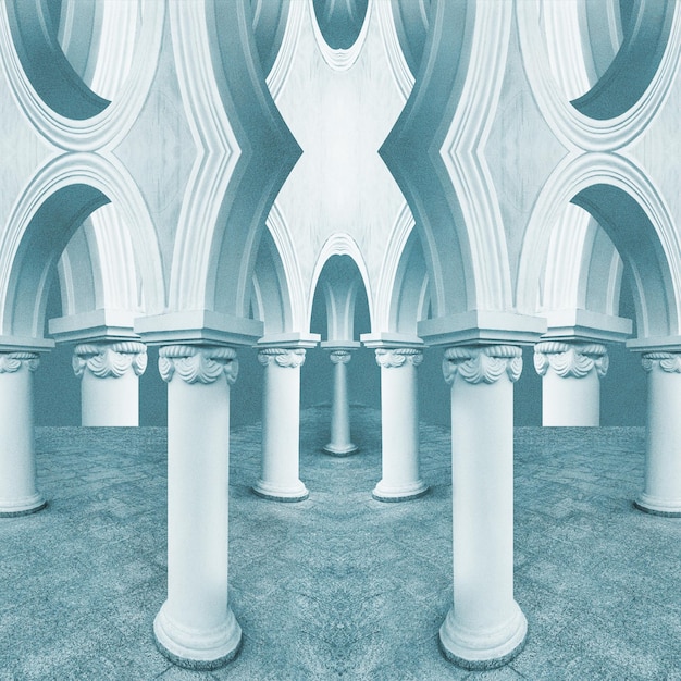 Colagem abstrata com elementos arquitetura clássica poster de arte conceito de capa de zine fundo