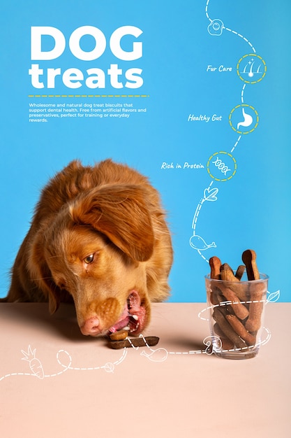Colagem de alimentos para cães com gráficos