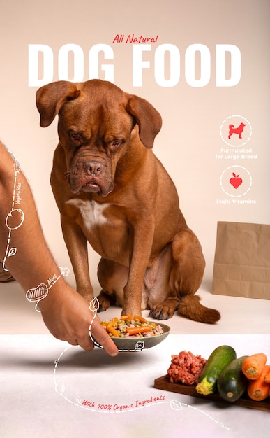 Colagem de alimentos para cães com gráficos