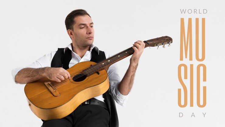Foto colagem de bandeiras do dia mundial da música