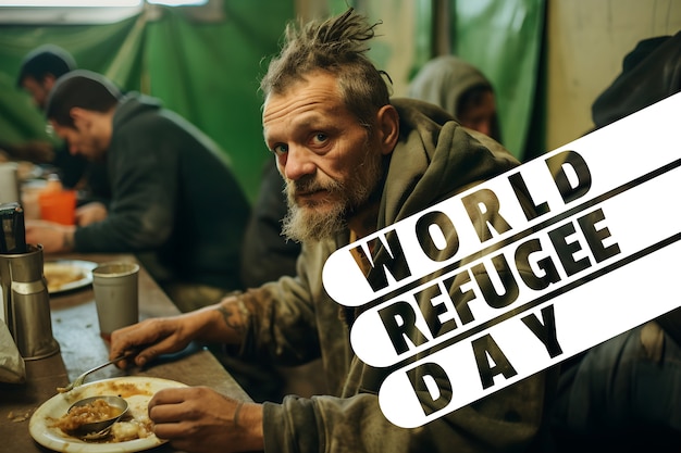 Colagem de bandeiras do Dia Mundial dos Refugiados