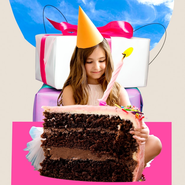 Colagem de celebração de aniversário