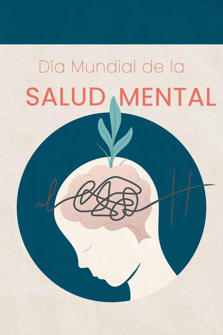 Foto colagem de conscientização sobre o dia mundial da saúde mental