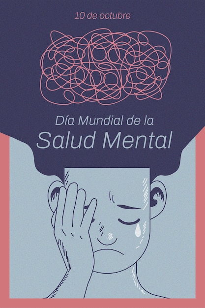 Colagem de conscientização sobre o Dia Mundial da Saúde Mental