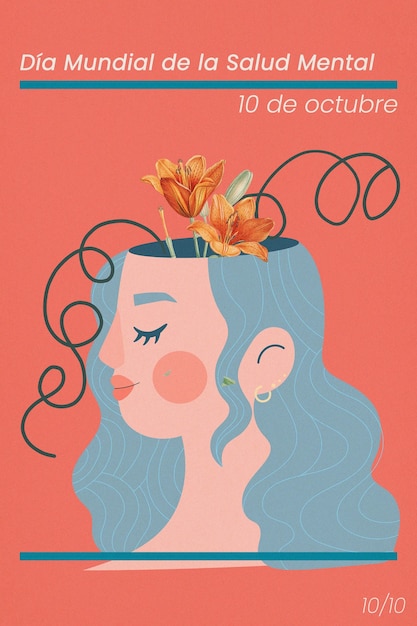 Colagem de conscientização sobre o Dia Mundial da Saúde Mental