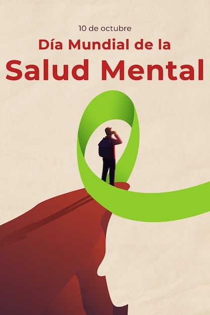 Colagem de conscientização sobre o Dia Mundial da Saúde Mental