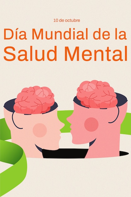 Colagem de conscientização sobre o Dia Mundial da Saúde Mental
