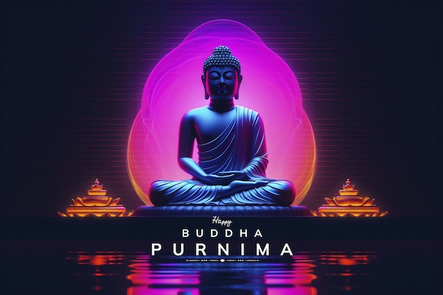 Foto colagem de feliz buda purnima